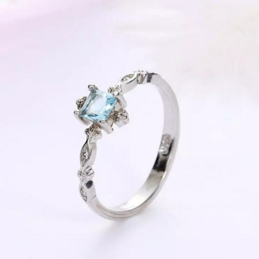 *NEW Blue Topaz Diamond 925 Sterling Silver Ring - Picture 11 of 12
